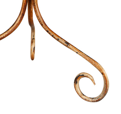 Biscottini TAVOLO ROTONDO IN FERRO BATTUTO FINITURA CREMA ANTICATA dimensioni lunghezza