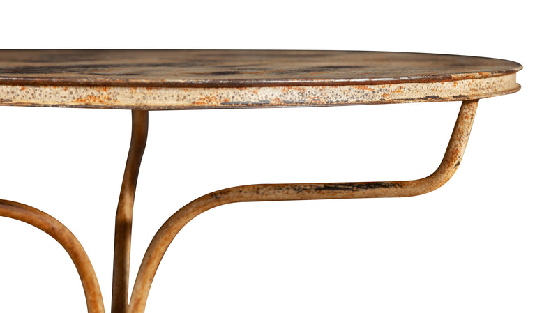 Biscottini TAVOLO ROTONDO IN FERRO BATTUTO FINITURA CREMA ANTICATA dimensioni lunghezza