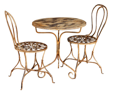 Biscottini TAVOLO ROTONDO IN FERRO BATTUTO FINITURA CREMA ANTICATA dimensioni lunghezza