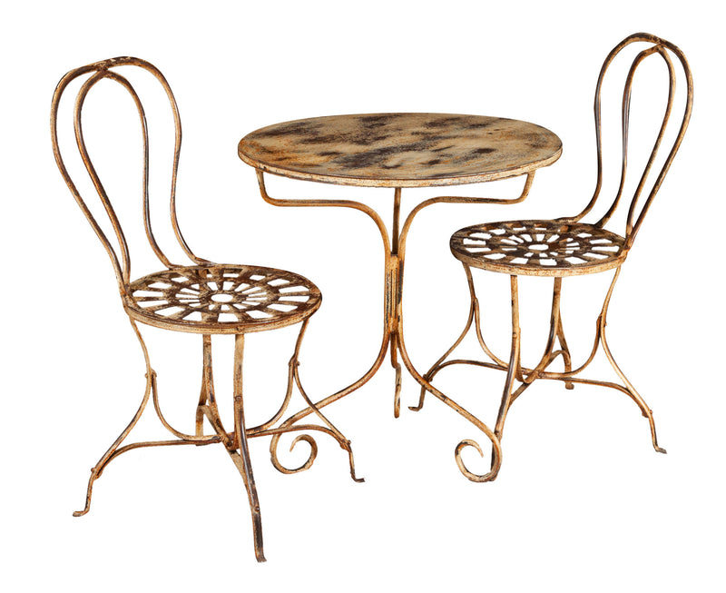 Biscottini TAVOLO ROTONDO IN FERRO BATTUTO FINITURA CREMA ANTICATA dimensioni lunghezza