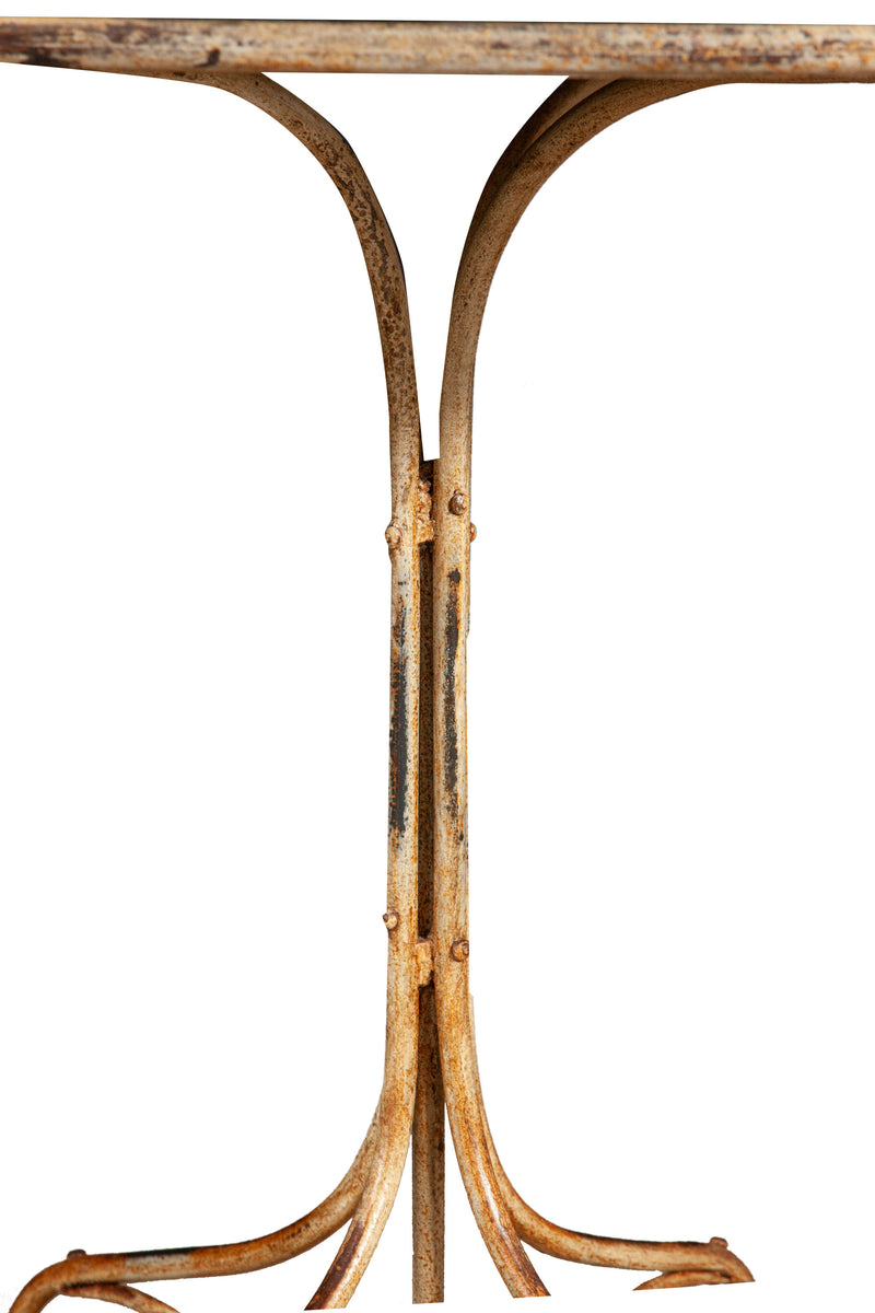 Biscottini TAVOLO IN FERRO BATTUTO FINITURA CREMA ANTICATA dimensioni lunghezza profondità