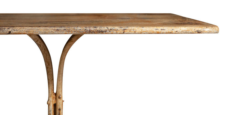 Biscottini TAVOLO IN FERRO BATTUTO FINITURA CREMA ANTICATA dimensioni lunghezza profondità