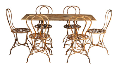 Biscottini TAVOLO IN FERRO BATTUTO FINITURA CREMA ANTICATA dimensioni lunghezza profondità