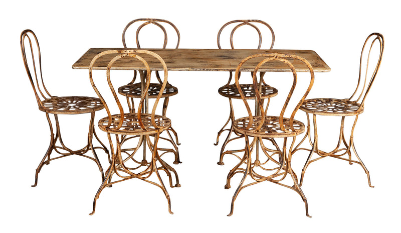 Biscottini TAVOLO IN FERRO BATTUTO FINITURA CREMA ANTICATA dimensioni lunghezza profondità