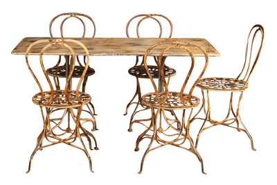 Biscottini TAVOLO IN FERRO BATTUTO FINITURA CREMA ANTICATA dimensioni lunghezza profondità