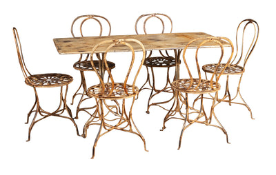 Biscottini TAVOLO IN FERRO BATTUTO FINITURA CREMA ANTICATA dimensioni lunghezza profondità