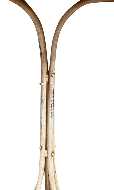 Biscottini TAVOLO IN FERRO BATTUTO FINITURA BIANCA ANTICATA dimensioni lunghezza profondità