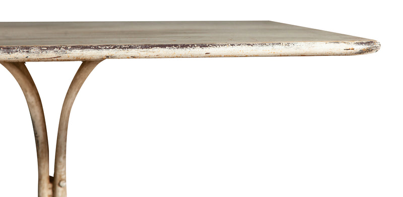 Biscottini TAVOLO IN FERRO BATTUTO FINITURA BIANCA ANTICATA dimensioni lunghezza profondità