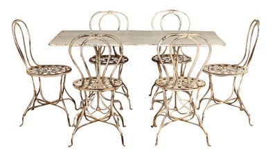 Biscottini TAVOLO IN FERRO BATTUTO FINITURA BIANCA ANTICATA dimensioni lunghezza profondità