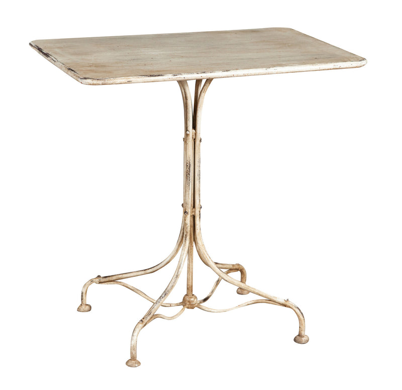 Biscottini TAVOLO IN FERRO BATTUTO FINITURA BIANCA ANTICATA dimensioni lunghezza profondità