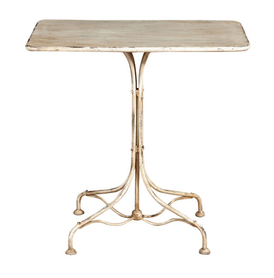 Biscottini TAVOLO IN FERRO BATTUTO FINITURA BIANCA ANTICATA dimensioni lunghezza profondità