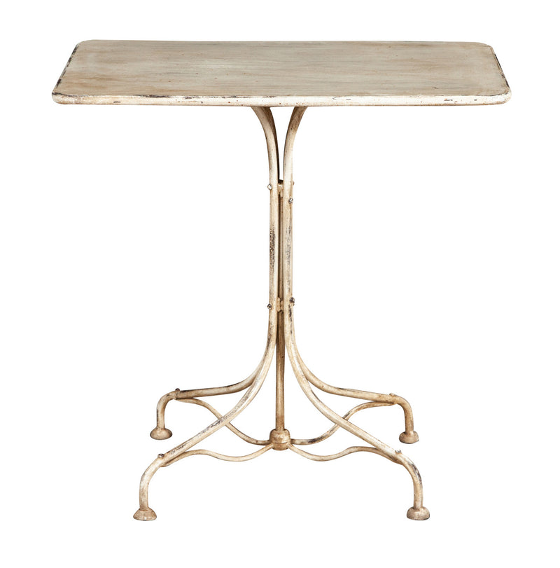 Biscottini TAVOLO IN FERRO BATTUTO FINITURA BIANCA ANTICATA dimensioni lunghezza profondità