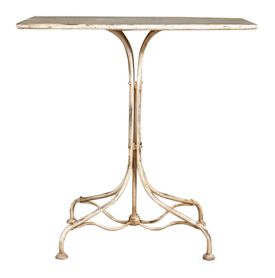 Biscottini TAVOLO IN FERRO BATTUTO FINITURA BIANCA ANTICATA dimensioni lunghezza profondità