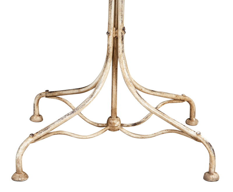 Biscottini TAVOLO IN FERRO BATTUTO FINITURA BIANCA ANTICATA dimensioni lunghezza profondità