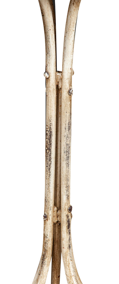 Biscottini TAVOLO IN FERRO BATTUTO FINITURA BIANCA ANTICATA dimensioni lunghezza profondità