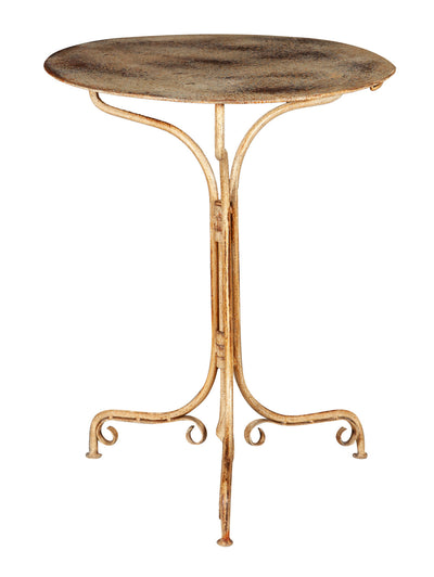 Biscottini TAVOLO ROTONDO PIEGHEVOLE IN FERRO BATTUTO FINITURA CREMA ANTICATA dimensioni