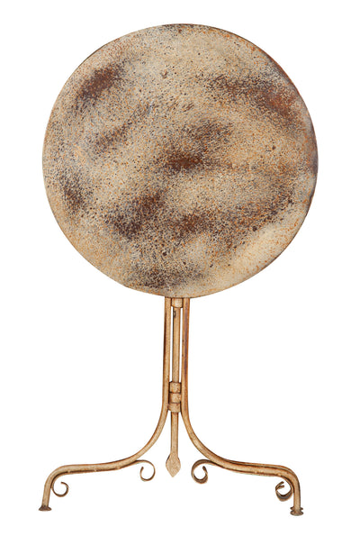 Biscottini TAVOLO ROTONDO PIEGHEVOLE IN FERRO BATTUTO FINITURA CREMA ANTICATA dimensioni