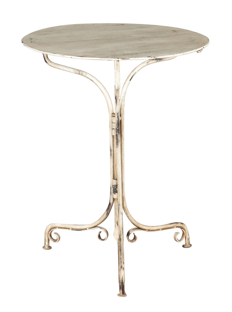 Biscottini TAVOLO ROTONDO PIEGHEVOLE IN FERRO BATTUTO FINITURA BIANCA ANTICATA dimensioni