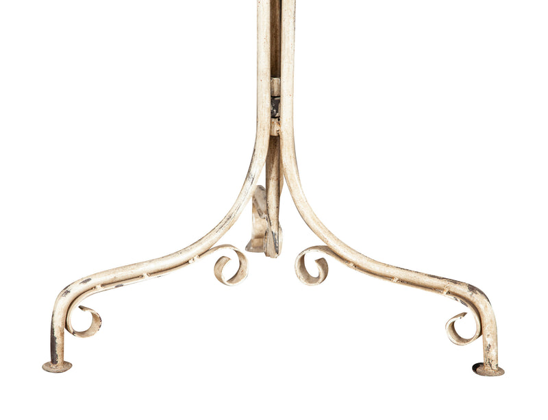 Biscottini TAVOLO ROTONDO PIEGHEVOLE IN FERRO BATTUTO FINITURA BIANCA ANTICATA dimensioni