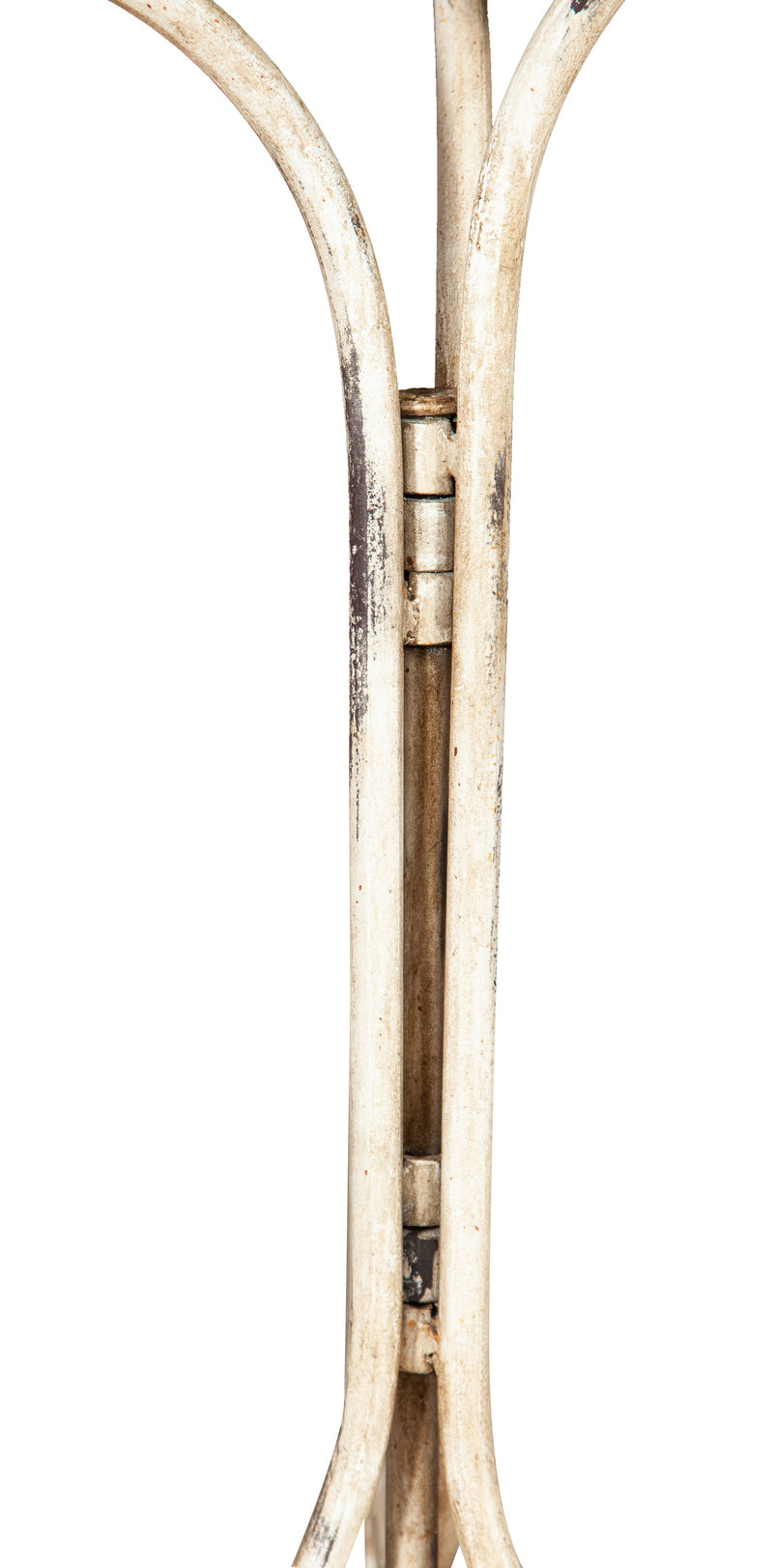 Biscottini TAVOLO ROTONDO PIEGHEVOLE IN FERRO BATTUTO FINITURA BIANCA ANTICATA dimensioni