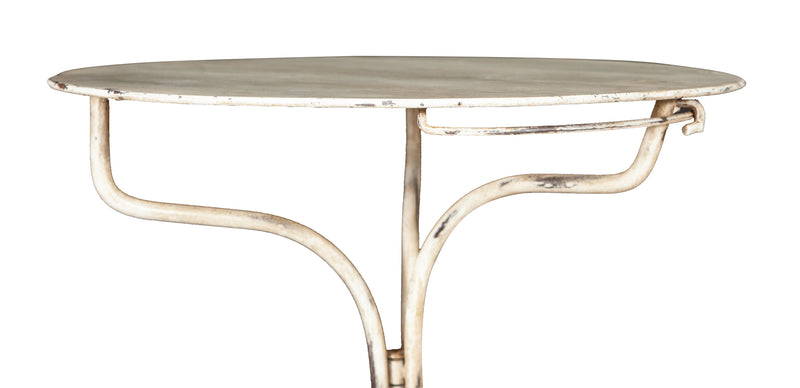 Biscottini TAVOLO ROTONDO PIEGHEVOLE IN FERRO BATTUTO FINITURA BIANCA ANTICATA dimensioni