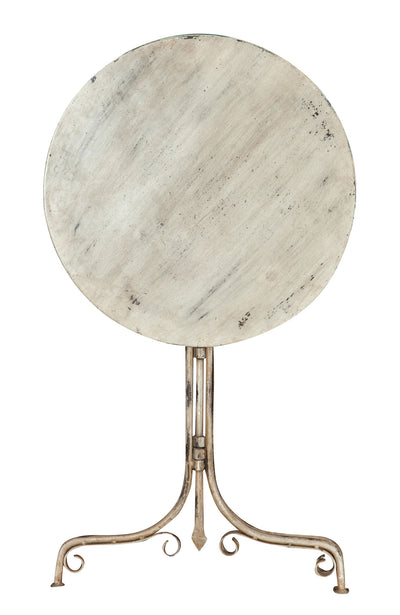 Biscottini TAVOLO ROTONDO PIEGHEVOLE IN FERRO BATTUTO FINITURA BIANCA ANTICATA dimensioni