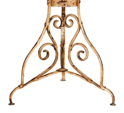 Biscottini TAVOLO ROTONDO IN FERRO BATTUTO FINITURA CREMA ANTICATA dimensioni lunghezza