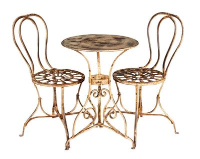 Biscottini TAVOLO ROTONDO IN FERRO BATTUTO FINITURA CREMA ANTICATA dimensioni lunghezza