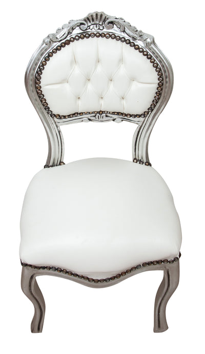 Biscottini Sedia stile francese Luigi XVI in legno massello di faggio poltroncina XVI,