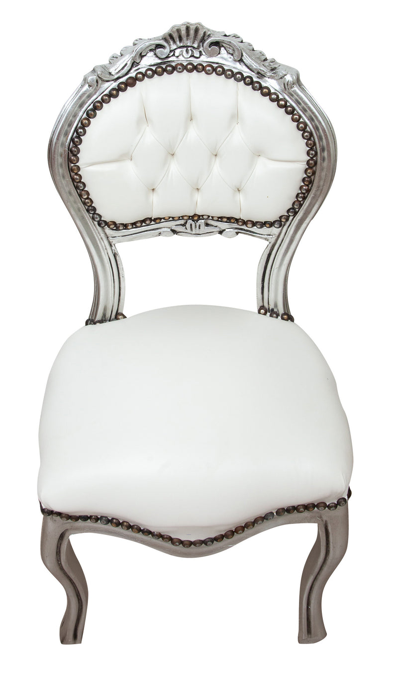 Biscottini Sedia stile francese Luigi XVI in legno massello di faggio poltroncina XVI,