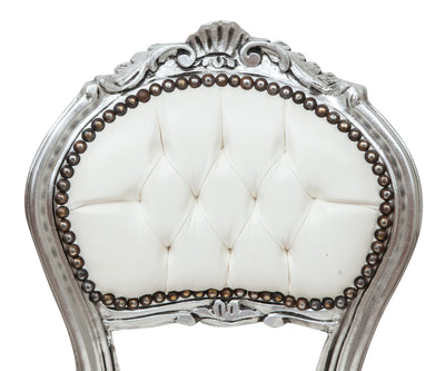 Biscottini Sedia stile francese Luigi XVI in legno massello di faggio poltroncina XVI,