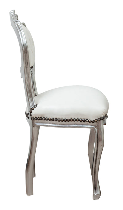 Biscottini Sedia stile francese Luigi XVI in legno massello di faggio poltroncina XVI,