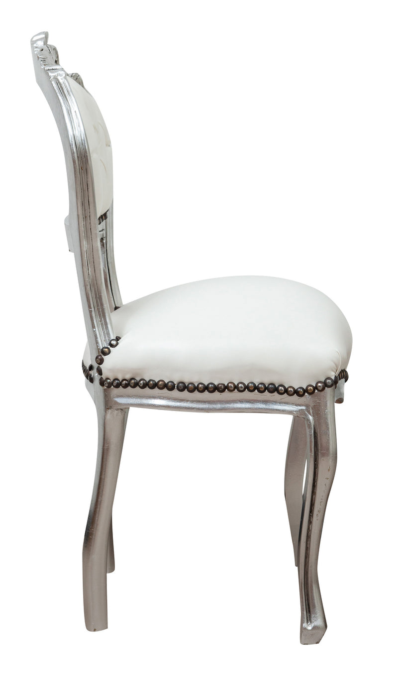 Biscottini Sedia stile francese Luigi XVI in legno massello di faggio poltroncina XVI,