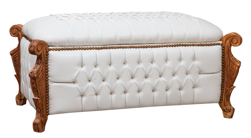 Biscottini Cassapanca baule stile francese Luigi XVI in legno massello di faggio XVI,