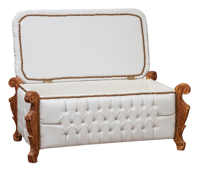 Biscottini Cassapanca baule stile francese Luigi XVI in legno massello di faggio XVI,