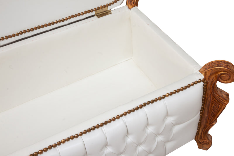 Biscottini Cassapanca baule stile francese Luigi XVI in legno massello di faggio XVI,