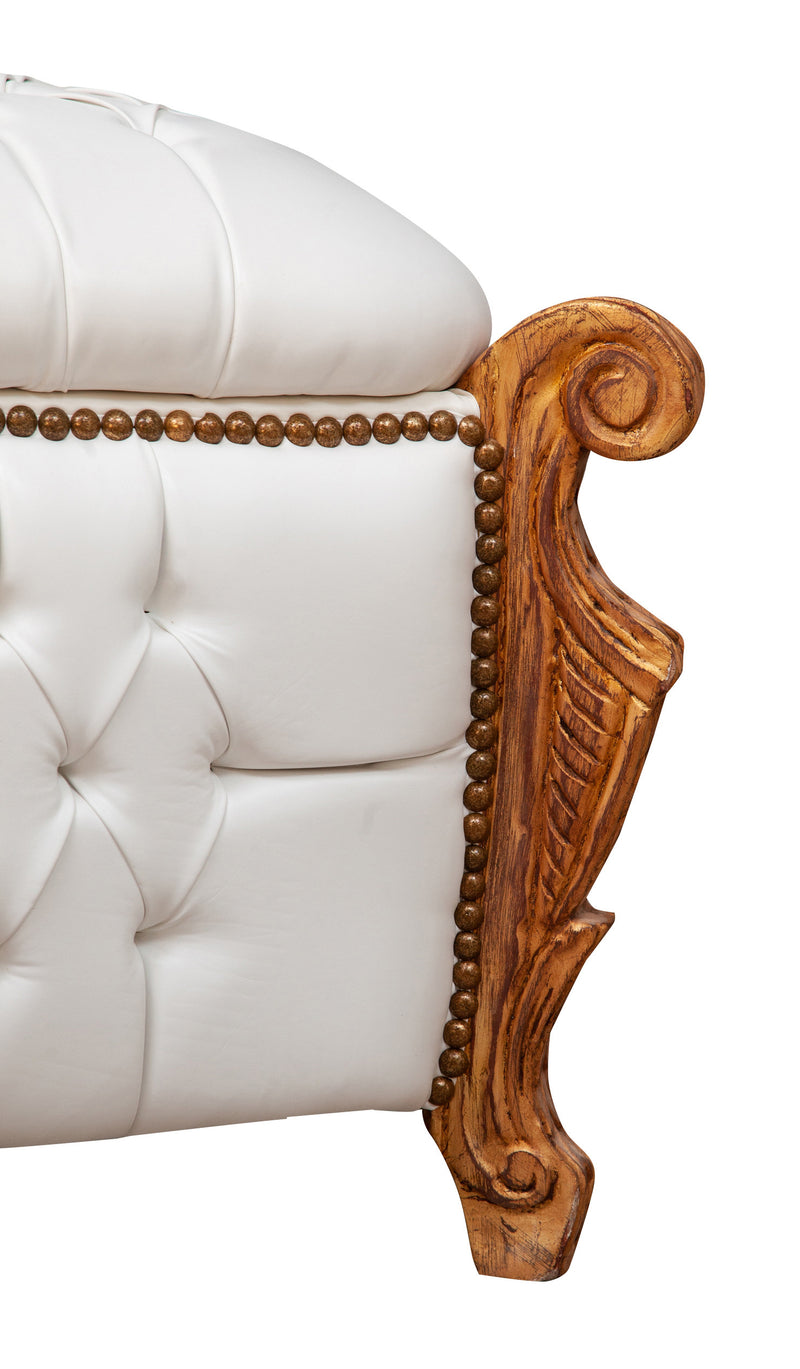 Biscottini Cassapanca baule stile francese Luigi XVI in legno massello di faggio XVI,