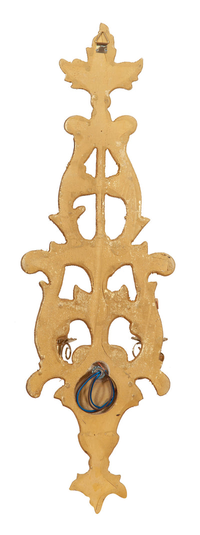 Biscottini Lampada Applique Shabby in legno e ferro finitura foglia oro anticato Made In Italy