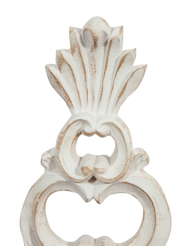 Biscottini Lampada Applique Shabby in legno e ferro finitura bianco anticato Made In Italy