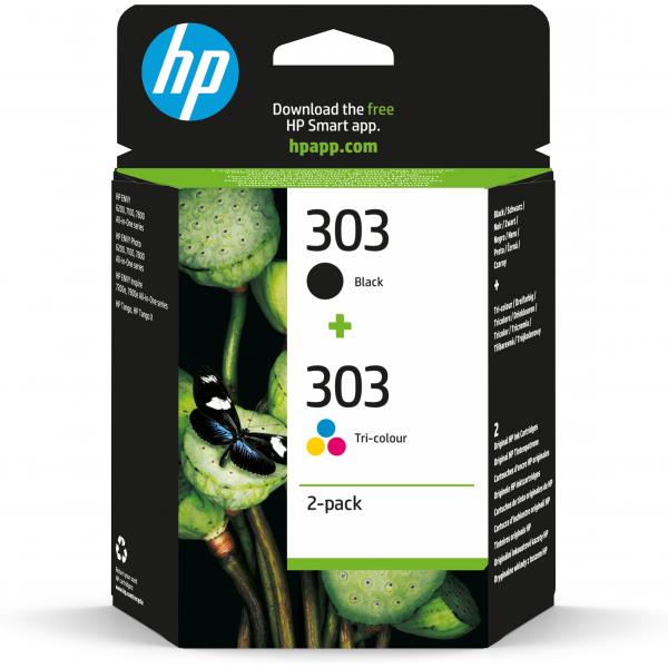 HP 303 2-PACK (3YM92AE) - BLACK + TRI-COLOR - CARTUCCIA ORIGINALE