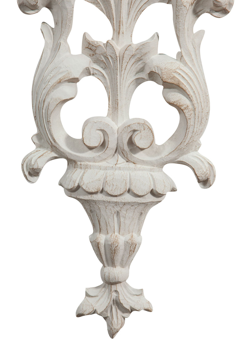 Biscottini Fregio in legno finitura bianco anticato Made In Italy realizzato dimensioni