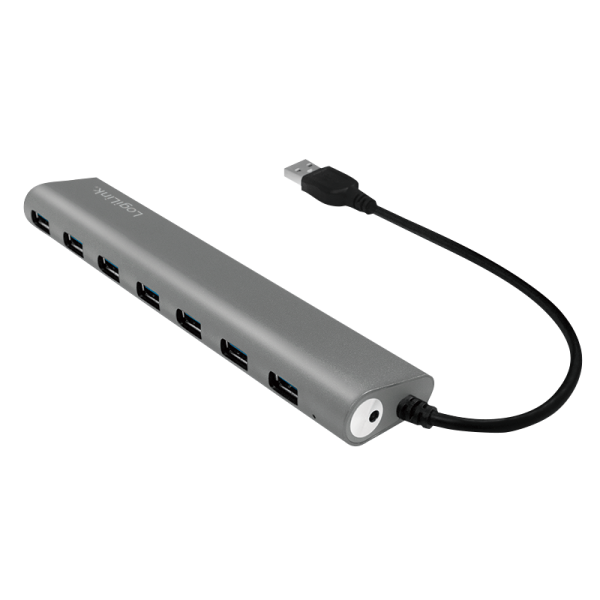 LogiLink UA0308 hub di interfaccia USB 3.2 Gen 1 [3.1 Gen 1] Type-A 5000 Mbit/s Grigio (Interface Hub Usb 3.2 Gen 1 - [3.1 Gen 1] Type-A 5000 - Mbit/S Grey - Warranty: 48M)
