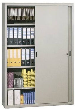 Armadio in metallo a piani interni con ante scorrevoli cm. 120x37,5x200H