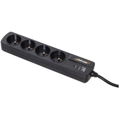 INFOSEC - S4 Black Line II - Parasurtenseur 4 prese FR - Garanzia di 2 anni