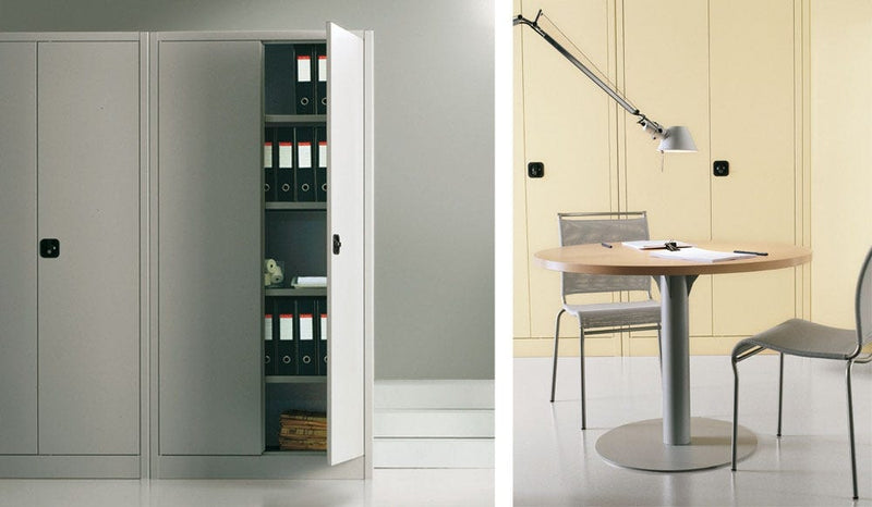 Armadio ad ante battenti per archiviazione con 4 ripiani regolabili rinforzati cm. 120x60x200H