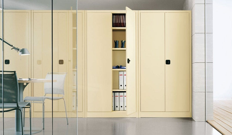 Armadio ad ante battenti per archiviazione con 4 ripiani regolabili rinforzati cm. 120x60x200H