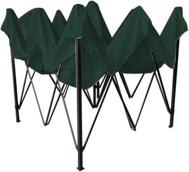 Mobili Tendone Gazebo Richiudibile Con 4 Pesi Metallo Poliestere Verde Sacca Fiere Mercato Giardino 3,1 x 3 x 3 mt