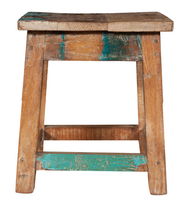 Biscottini PANCHETTO QUADRATO IN LEGNO VECCHIO RICICLATO DI TEAK dimensioni larghezza