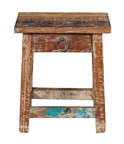 Biscottini PANCHETTO QUADRATO IN LEGNO VECCHIO RICICLATO DI TEAK dimensioni lunghezza