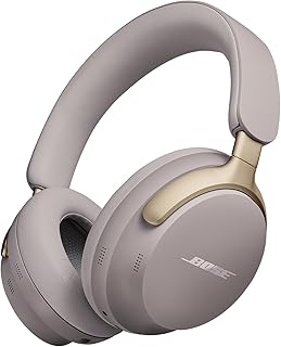 Bose QuietComfort Ultra Wireless Headphones with Noise Cancelling for Spatial Sound, Over-Ear Headphones with Microphone, Up to 24 Hours Battery, Headphones with Room Sound, Sandstone - Limited